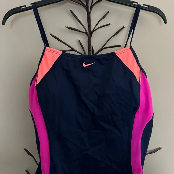 Brand new “Nike”women’s swimsuit.Size-L,color very dark blue/pink/orange.🧡 - Picture 2 of 6